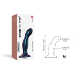 Дилдо Strap-On-Me DILDO PLUG SNAKY METALLIC BLUE, діаметр 4 см, ввідна довжина 15,3 см