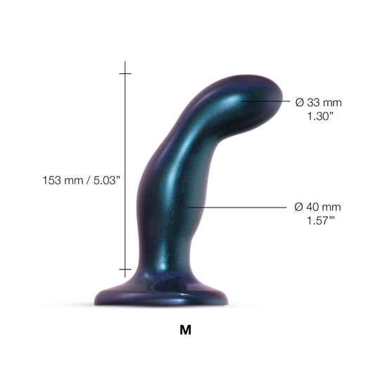 Дилдо Strap-On-Me DILDO PLUG SNAKY METALLIC BLUE, діаметр 4 см, ввідна довжина 15,3 см