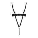 Боді з екошкіри Passion CELINE BODY 4XL/5XL black, з доступом, відкритий