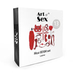 Набір BDSM Art Of Sex – Maxi BDSM Set Leather, 13 предметів, чорний, натуральна шкіра