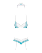 Еротичний костюм медсестри Obsessive 834-CST-6 L/XL, біло-блакитний
