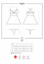 Еротичний мереживний комплект із сіточкою Obsessive 838-BAB-1 babydoll & thong black L/XL, чорний, п