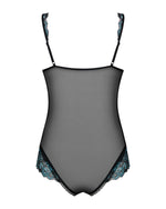 Сітчасте боді на кісточках Obsessive Amanta teddy L/XL, чорне, з доступом