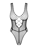 Бодістокінг із великої сітки з доступом Obsessive B117 teddy S/M/L, чорний