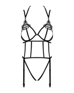 Боді зі стреп із доступом Obsessive Badossa crotchless teddy S/M, чорний