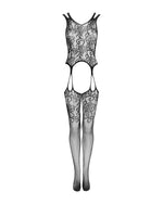 Бодістокінг Obsessive Bodystocking F237 XL/XXL, рослинне плетіння, імітація панчіх