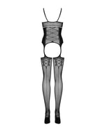 Бодістокінг Obsessive Bodystocking G314 S/M/L, імітація корсета та корсетної шнурівки