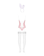 Еротичний костюм зайчика Obsessive Bunny suit 4 pcs costume pink S/M, рожевий, топ з підв’язками