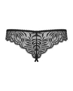 Мереживні танга з доступом Obsessive Contica crothchles thong S/M, чорні