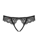 Мереживні танга з доступом Obsessive Contica crothchles thong S/M, чорні