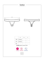 Мереживні танга з доступом Obsessive Contica crothchles thong L/XL, чорні