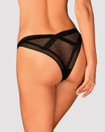 Мереживні трусики із заниженою талією Obsessive Estiqua panties M/L, чорні