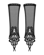 Сітчасті мітенки з мереживом Obsessive Luiza mittens One size, чорні
