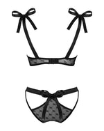 Напівпрозорий еротичний комплект Obsessive Obsessivia 2-pcs set black L/XL, бюстгальтер та трусики