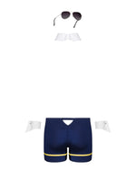 Еротичний костюм пілота Obsessive Pilotman set 2XL/3XL, боксери, манжети, комір з краваткою, окуляри