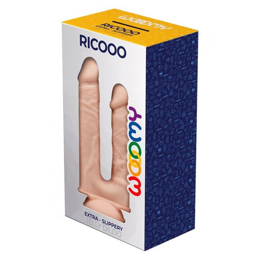 Подвійний фалоімітатор Wooomy Ricooo, з присоскою,3 см та 17х3,3 см
