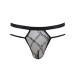 Чоловічі прозорі стринги Passion 029 THONG COLLIN XXL/XXXL Black, сітка