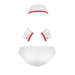 Комплект еротичної чоловічої білизни Passion 037 GREGORY XXL/XXXL White, труси, комірець, манжети
