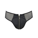 Чоловічі сліпи на блискавці Passion 042 SLIP TIMMY XXL/XXXL Black, екошкіра, сітка