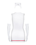 Еротичний костюм медсестри Obsessive Emergency dress S/M, white, сукня, стринги, рукавички, чепчик, стетоскоп