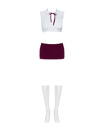Еротичний костюм студентки Obsessive Student 4 pcs costume L/XL, топ, спідниця, стринги, гольфи