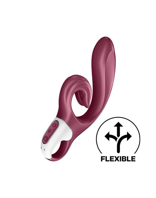 Вібратор-кролик Satisfyer Love Me Red, гнучкий, відросток з потрійним кінчиком