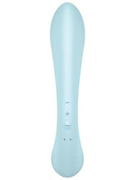 Двосторонній вібратор-кролик Satisfyer Triple Oh Light Blue, 3 мотори, руків’я-масажер