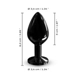 Металева анальна пробка з кристалом Dorcel Diamond Plug Black M