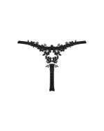 Прозорі стрінги із мереживом Obsessive Celia Noir thong XS/S