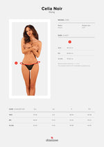 Прозорі стрінги із мереживом Obsessive Celia Noir thong M/L