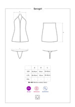 Еротичний костюм покоївки Obsessive Servgirl costume S/M, халат, стрінги, фартух, обруч