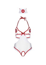 Костюм медсестри Leg Avenue Naughty Nurse, one size, боді та шапочка