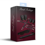 Набір Feral Feelings BDSM Kit 5 Black, наручники, поножі, хрестовина, маска, падл