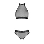 Білизна з відкритим доступом Passion MOONLIGHT SET S/M black, топ, стрінги