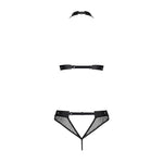 Білизна з відкритим доступом Passion MOONLIGHT SET S/M black, топ, стрінги