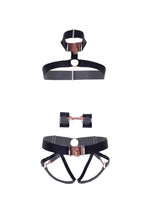 Комплект атласних ременів для бондажу Leg Avenue Satin elastic harness Set, One size, Black
