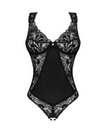 Мереживне боді Obsessive Donna Dream crotchless teddy M/L Black, відкритий доступ