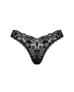 Мереживні стрінги Obsessive Donna Dream thong M/L Black, низька посадка