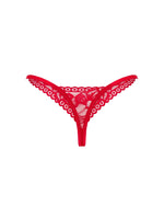 Мереживні стрінги Obsessive Lacelove thong M/L Red, низька посадка
