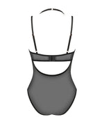 Прозоре боді Obsessive Selinne teddy XL/2XL Black, дрібна сітка, подвійні бретелі