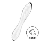 Двосторонній скляний дилдо Satisfyer Dazzling Crystal 1 Transparent, дуже міцний, без стопера