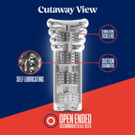Мастурбатор Blush Rize – Luz Glow in the Dark Masturbator – Clear, всмоктування, світиться в темряві