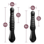Пульсатор Blush Temptasia – Lazarus Thrusting Dildo – Black, ребристий стовбур, 3 швидкості
