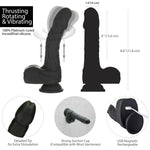 Вібро-фалоімітатор з ротацією та пульсацією Naked Addiction 8.6″ Noir, з пультом ДК