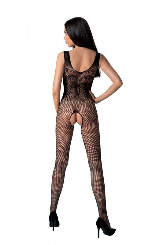Бодістокінг з крилами Passion BS098 One Size, black, середня сітка, відкритий доступ