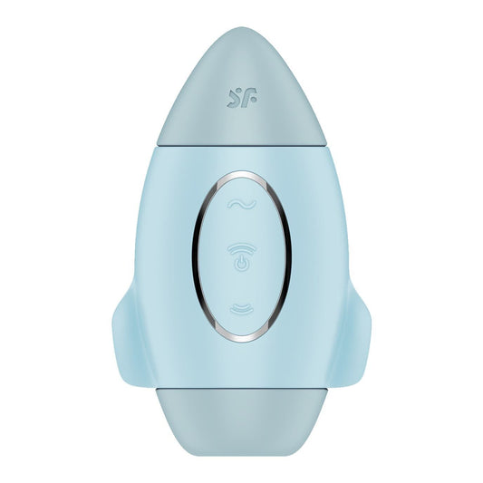 Вакуумний стимулятор з вібрацією Satisfyer Mission Control Blue, 2 незалежні мотори