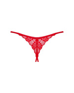 Трусики з доступом Obsessive Ingridia crotchless thong M/L, червоні