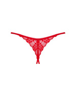 Трусики з доступом Obsessive Ingridia crotchless thong XL/2XL, червоні