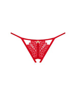 Трусики з доступом Obsessive Ingridia crotchless thong XL/2XL, червоні