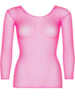 Сітчастий топ Leg Avenue Long Sleeves T-Shirts Neon Pink, One Size